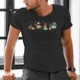 Dachshund Book Lover Reading Wiener Dog 100 Days Of School Men's V-Neck T-Shirt