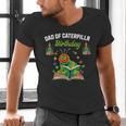 Dad Of Caterpillar Birthday Reading Books Lovers Men's V-Neck T-Shirt