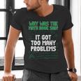 Dad Joke Why Was The Math Book Sad Pun Dad Jokes Men's V-Neck T-Shirt
