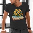 Daffodils Flowers Book Floral Men's V-Neck T-Shirt