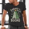 Dashing Through The Books Christmas Book Lovers Men Women Men's V-Neck T-Shirt Dashing Through The Books Christmas Book Lovers Men Women Men's V-Neck T-Shirt