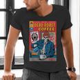 Dead Roast Coffee Comic Book Cover Style Skeleton Barista Men's V-Neck T-Shirt Dead Roast Coffee Comic Book Cover Style Skeleton Barista Men's V-Neck T-Shirt