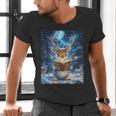 Deer Reads Book Women Girls Reindeer Men's V-Neck T-Shirt