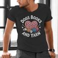 Dogs Books And Yarn Crocheting Men's V-Neck T-Shirt Dogs Books And Yarn Crocheting Men's V-Neck T-Shirt