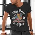 Dogs Books And Yarn Knitter Knitting Men's V-Neck T-Shirt Dogs Books And Yarn Knitter Knitting Men's V-Neck T-Shirt
