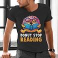 Donut Stop Reading Cute Book Reader Bookworm Donut Day Men's V-Neck T-Shirt