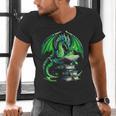 Dragon Reading Books Bookworm Men's V-Neck T-Shirt Dragon Reading Books Bookworm Men's V-Neck T-Shirt
