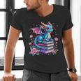 Dragons And Books Dragon Reading Book Lover Girl Bookworm Men's V-Neck T-Shirt Dragons And Books Dragon Reading Book Lover Girl Bookworm Men's V-Neck T-Shirt