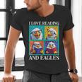 Eagle Love Reading And Eagles Child Book Lover Men's V-Neck T-Shirt Eagle Love Reading And Eagles Child Book Lover Men's V-Neck T-Shirt