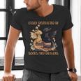 Easily Distracted By Books & Dragons Librarian Book Lover Men's V-Neck T-Shirt Easily Distracted By Books & Dragons Librarian Book Lover Men's V-Neck T-Shirt