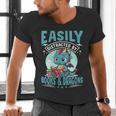Easily Distracted By Books And Dragons Nerds Men's V-Neck T-Shirt