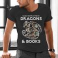 Easily Distracted By Dragons Books Bookworm Women Men Kids Men's V-Neck T-Shirt Easily Distracted By Dragons Books Bookworm Women Men Kids Men's V-Neck T-Shirt