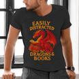 Easily Distracted By Dragons And Books Reading Men's V-Neck T-Shirt Easily Distracted By Dragons And Books Reading Men's V-Neck T-Shirt