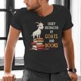 Easily Distracted By Goats And Books Goats And Book Reading Men's V-Neck T-Shirt Easily Distracted By Goats And Books Goats And Book Reading Men's V-Neck T-Shirt
