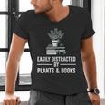 Easily Distracted By Plants & Books Plant Book Lover Men's V-Neck T-Shirt Easily Distracted By Plants & Books Plant Book Lover Men's V-Neck T-Shirt