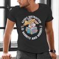 Easily Distracted By Rabbits And Books Reading Men's V-Neck T-Shirt