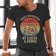 Easily Distracted By Sloths And Books Men's V-Neck T-Shirt Easily Distracted By Sloths And Books Men's V-Neck T-Shirt
