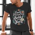 Easily Distracted By Yarn And Books Men's V-Neck T-Shirt
