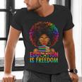 Education Is Freedom Teacher Books History Month Men's V-Neck T-Shirt