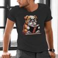 English Bulldog Reading a Book Dog For Men Women Girls Kids Men's V-Neck T-Shirt English Bulldog Reading a Book Dog For Men Women Girls Kids Men's V-Neck T-Shirt