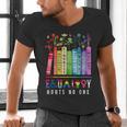 Equality Hurts No One Floral Books LGBTQ Pride Human Rights Men's V-Neck T-Shirt