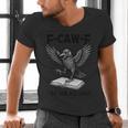 F-Caw-F Crow Book Lovers Vintage Bookish Bird Men's V-Neck T-Shirt