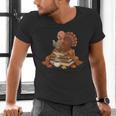 Fall Book Vintage Turkey Thanksgiving Reading Book Lovers Men's V-Neck T-Shirt Fall Book Vintage Turkey Thanksgiving Reading Book Lovers Men's V-Neck T-Shirt