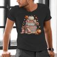 Fall Colors s I Love Fall s Books & Pumpkins Men's V-Neck T-Shirt