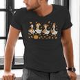 Fall Goose Reading Book Teacher Autumn Pumpkin Cozy Season Men's V-Neck T-Shirt
