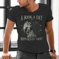Fantasy Book Club Dragon Reader Book A Day Keep Reality Away Men's V-Neck T-Shirt