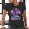Fantasy Dragon Reading Books Bookworm Men's V-Neck T-Shirt