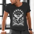 Fantasy Drama Tragedy Dragon Book Magic Gothic Moon Phases Men's V-Neck T-Shirt Fantasy Drama Tragedy Dragon Book Magic Gothic Moon Phases Men's V-Neck T-Shirt