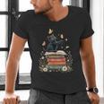 Fantasy Drama Tragedy Reading Lover Book Cat Humor Men's V-Neck T-Shirt