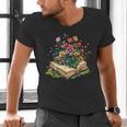 Floral Book Bloom Wildflowers Literature Nature Fantasy Men's V-Neck T-Shirt