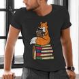 Fox Books Read Reading Librarian America Men Women Kids Men's V-Neck T-Shirt Fox Books Read Reading Librarian America Men Women Kids Men's V-Neck T-Shirt