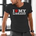 Fun I Love My Library Book Reader Bookworm Librarian Costume Men's V-Neck T-Shirt Fun I Love My Library Book Reader Bookworm Librarian Costume Men's V-Neck T-Shirt