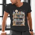 Ghost Book Reading Books Lover Teacher Happy Halloween Men's V-Neck T-Shirt Ghost Book Reading Books Lover Teacher Happy Halloween Men's V-Neck T-Shirt