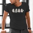Ghost Book Reading Halloween Books Lover Teacher Kids Men's V-Neck T-Shirt Ghost Book Reading Halloween Books Lover Teacher Kids Men's V-Neck T-Shirt