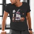 Ghost Reading Book Coquette Bow Halloween Girl Toddler Kid Men's V-Neck T-Shirt Ghost Reading Book Coquette Bow Halloween Girl Toddler Kid Men's V-Neck T-Shirt