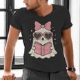 Ghost Reading Book Halloween Cat Lover Men's V-Neck T-Shirt Ghost Reading Book Halloween Cat Lover Men's V-Neck T-Shirt