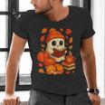 Ghost Reading Book Lovers Autumn Fall Halloween Men's V-Neck T-Shirt Ghost Reading Book Lovers Autumn Fall Halloween Men's V-Neck T-Shirt
