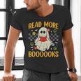 Ghost Reading Books Teacher Student Halloween Read More Book Men's V-Neck T-Shirt Ghost Reading Books Teacher Student Halloween Read More Book Men's V-Neck T-Shirt