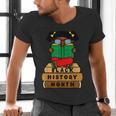 Girl Kid Reading Book Black History Month Bookworm Men's V-Neck T-Shirt