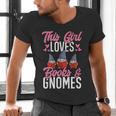 This Girl Loves Books And Gnomes Gardener Dwarf Garden Gnome Men's V-Neck T-Shirt This Girl Loves Books And Gnomes Gardener Dwarf Garden Gnome Men's V-Neck T-Shirt