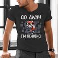 Go Away I'm Reading Book Reader Cute Fox Librarians Men's V-Neck T-Shirt Go Away I'm Reading Book Reader Cute Fox Librarians Men's V-Neck T-Shirt