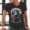 Grim Reaper Bookworm Cute Book Reading Halloween Men's V-Neck T-Shirt Grim Reaper Bookworm Cute Book Reading Halloween Men's V-Neck T-Shirt