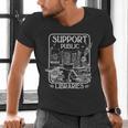 Groovy Support Your Local Library Book Reader Lover Bookworm Men's V-Neck T-Shirt