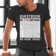 Guestbook 7th Birthday 7 Year Old Born 2018 Bday Men's V-Neck T-Shirt