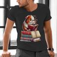 Guinea Pig Reading Books Matching Bookworm Readers Librarian Men's V-Neck T-Shirt Guinea Pig Reading Books Matching Bookworm Readers Librarian Men's V-Neck T-Shirt