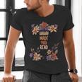 Haha Made You Read Shirt Book Reader Flower Floral Men's V-Neck T-Shirt